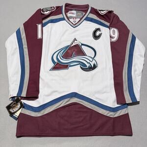 Joe Sakic #19 Colorado Avalanche Throwback CCM Hockey Jersey Stanley Cup 50 New